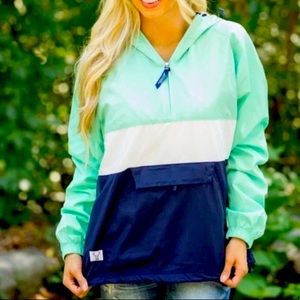Jadelynn Brooke colorblock preppy Windbreaker Rain pullover Jacket